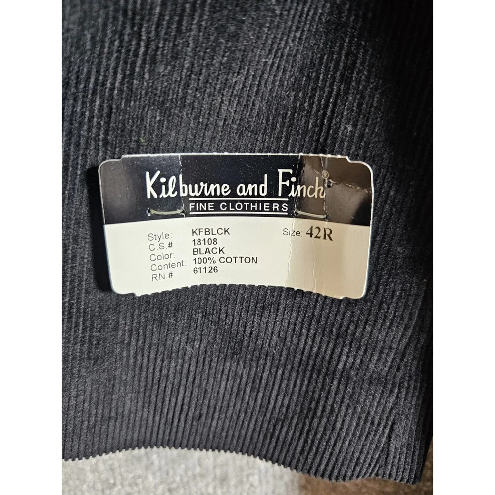 Sk Menswear Kilburne And Finch Corduroy Blazer Mens Size 42R Black‎ Lined New
